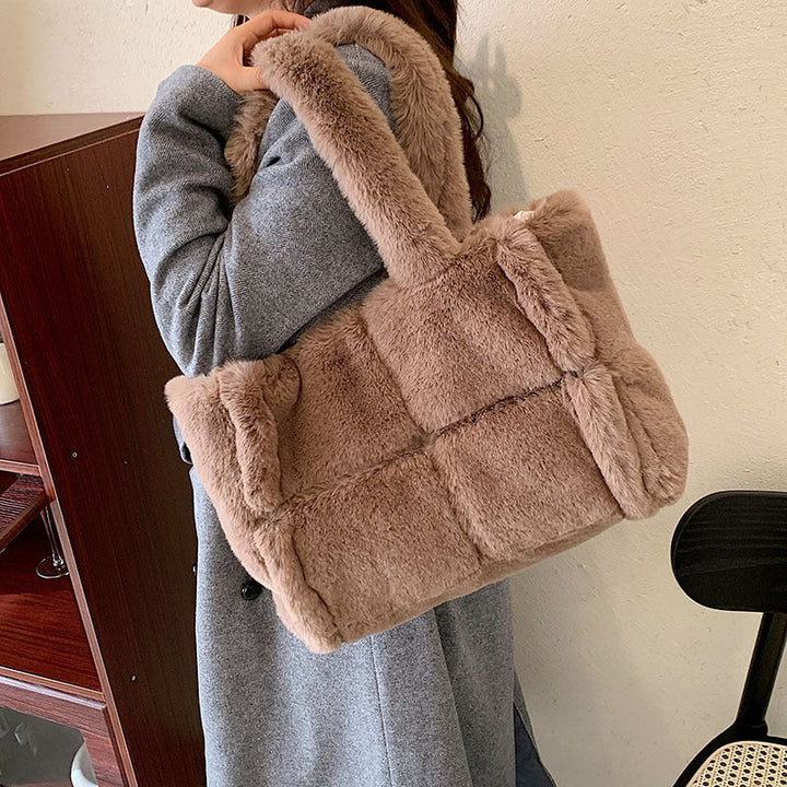Women's Plush Handbag | Compact Chic Winter Accessory-Mykonostore-Mykonostore