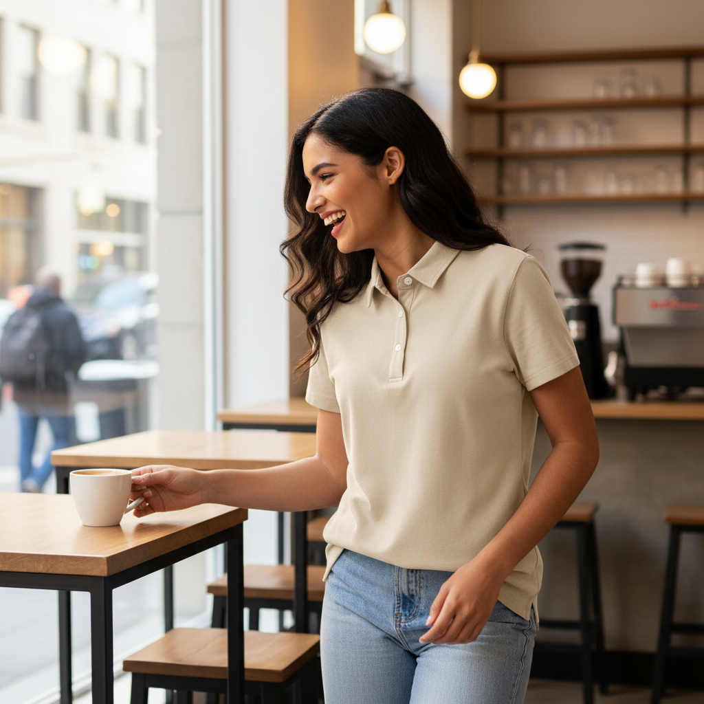 Women's polo shirt with a classic fit and timeless collar design, suitable for casual or sporty occasions. - 1