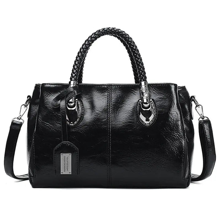 Women's Premium Leather Bag | Spacious Elegant Design-Handbags-Mykonostore-Black-Mykonostore