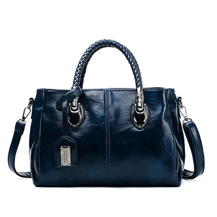 Women's Premium Leather Bag | Spacious Elegant Design-Handbags-Mykonostore-Blue-Mykonostore