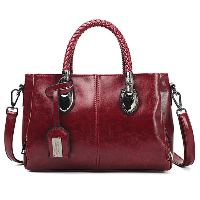 Women's Premium Leather Bag | Spacious Elegant Design-Handbags-Mykonostore-Wine Red-Mykonostore
