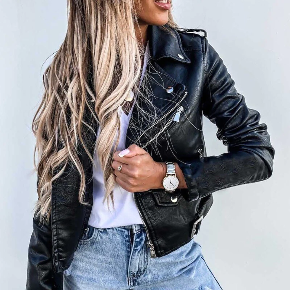 Women's Premium Leather Jacket | Elegant Stylish Design-Women's Leather Jackets-Mykonostore-Mykonostore