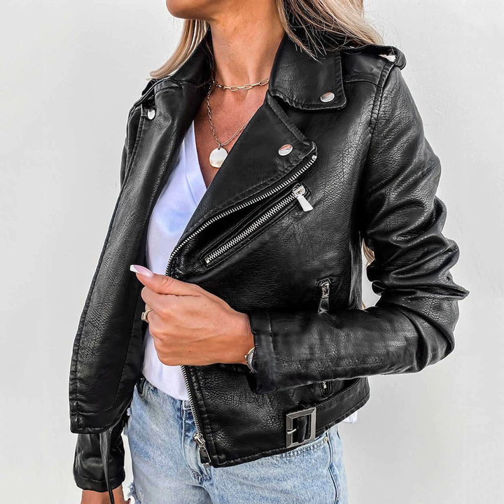 Women's Premium Leather Jacket | Elegant Stylish Design-Women's Leather Jackets-Mykonostore-Mykonostore
