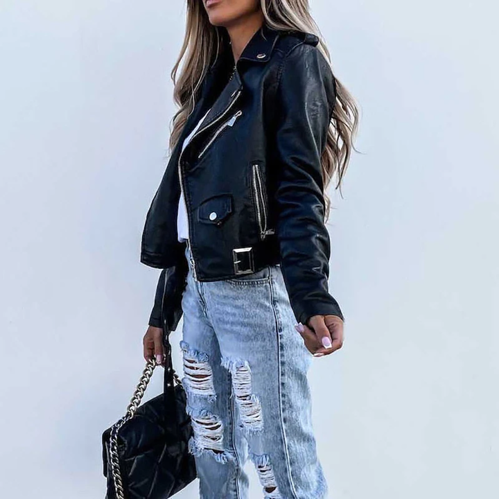 Women's Premium Leather Jacket | Elegant Stylish Design-Women's Leather Jackets-Mykonostore-Mykonostore