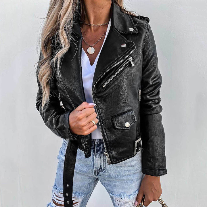 Women's Premium Leather Jacket | Elegant Stylish Design-Women's Leather Jackets-Mykonostore-Black-M-Mykonostore