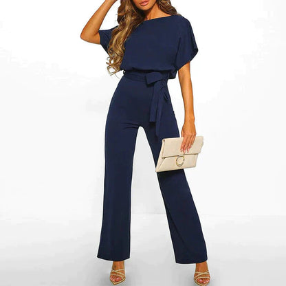 Women's Smooth Fabric Jumpsuit | Chic Modern Everyday Wear-Mykonostore-Dark Blue-XS-Mykonostore