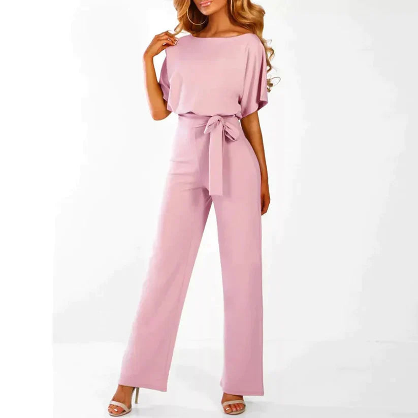 Women's Smooth Fabric Jumpsuit | Chic Modern Everyday Wear-Mykonostore-Pink-XS-Mykonostore