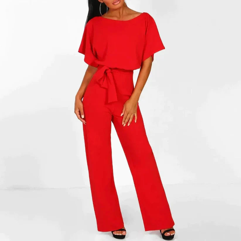 Women's Smooth Fabric Jumpsuit | Chic Modern Everyday Wear-Mykonostore-Red-XS-Mykonostore