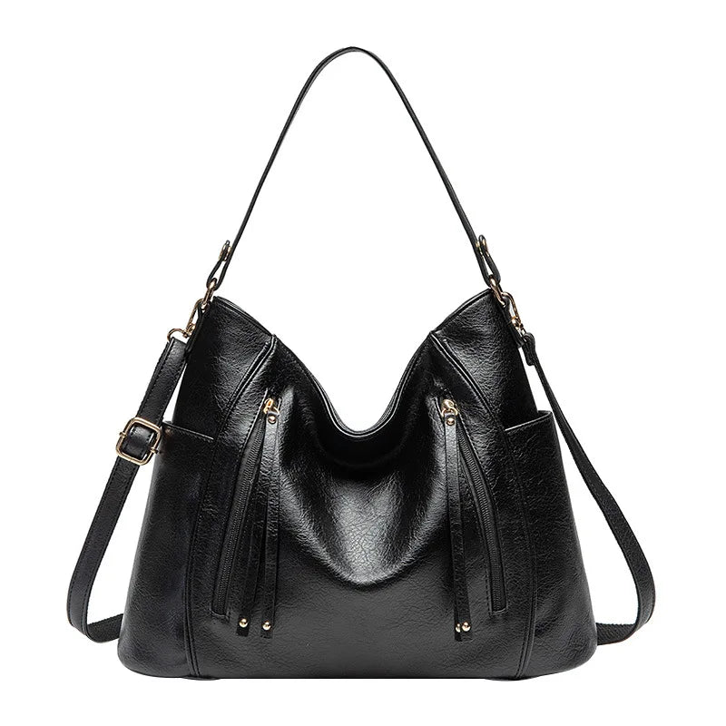 Women's Smooth Fabric Tote Bag | Chic Rectangular Design with Spacious Interior-Mykonostore-Black-Mykonostore