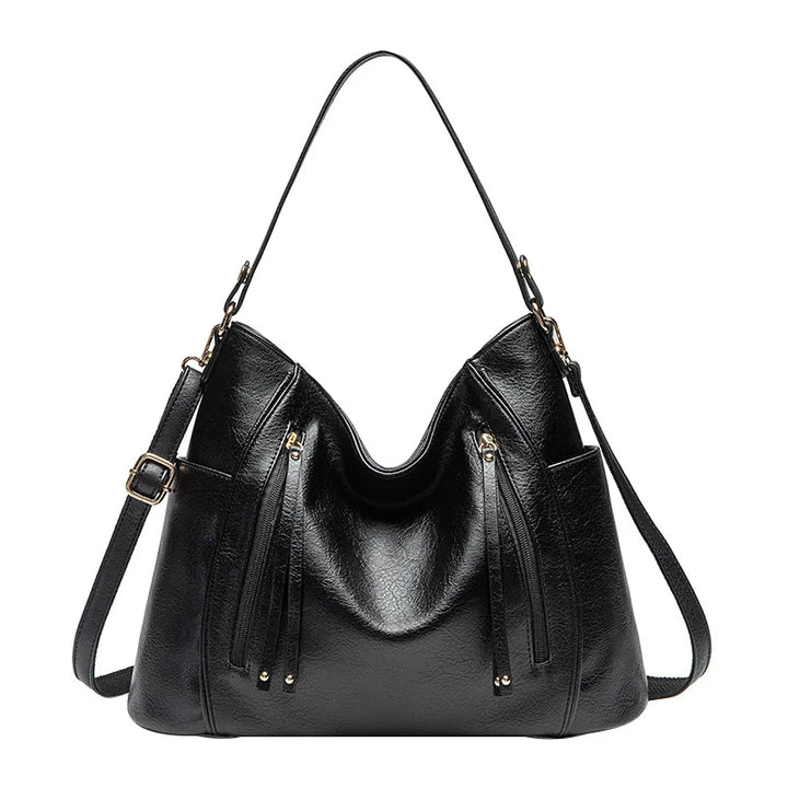 Women's Smooth Fabric Tote Bag | Chic Rectangular Design with Spacious Interior-Mykonostore-Black-Mykonostore