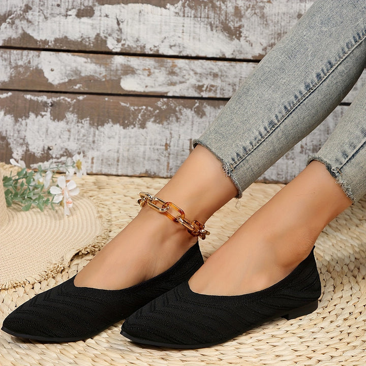 Women's Smooth Slip-On Ballet Flats | Comfortable Square Toe Design-Mykonostore-Mykonostore
