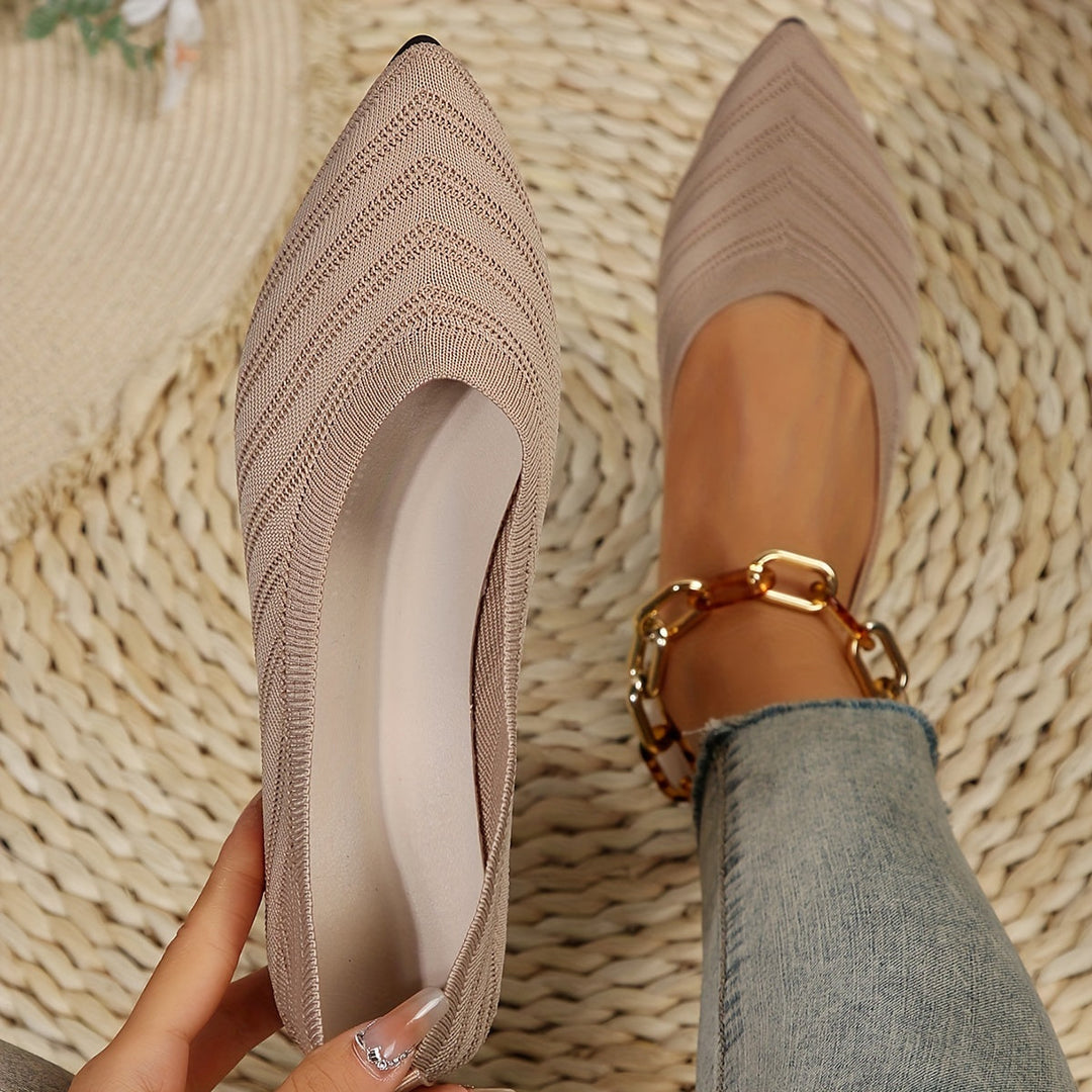 Women's Smooth Slip-On Ballet Flats | Comfortable Square Toe Design-Mykonostore-Apricot-5-Mykonostore