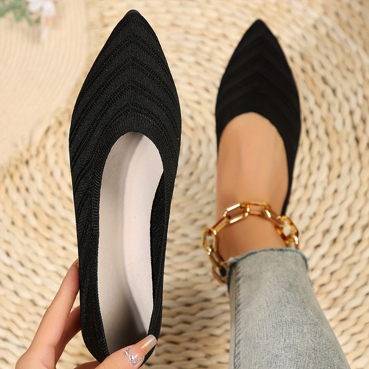 Women's Smooth Slip-On Ballet Flats | Comfortable Square Toe Design-Mykonostore-Black-5-Mykonostore