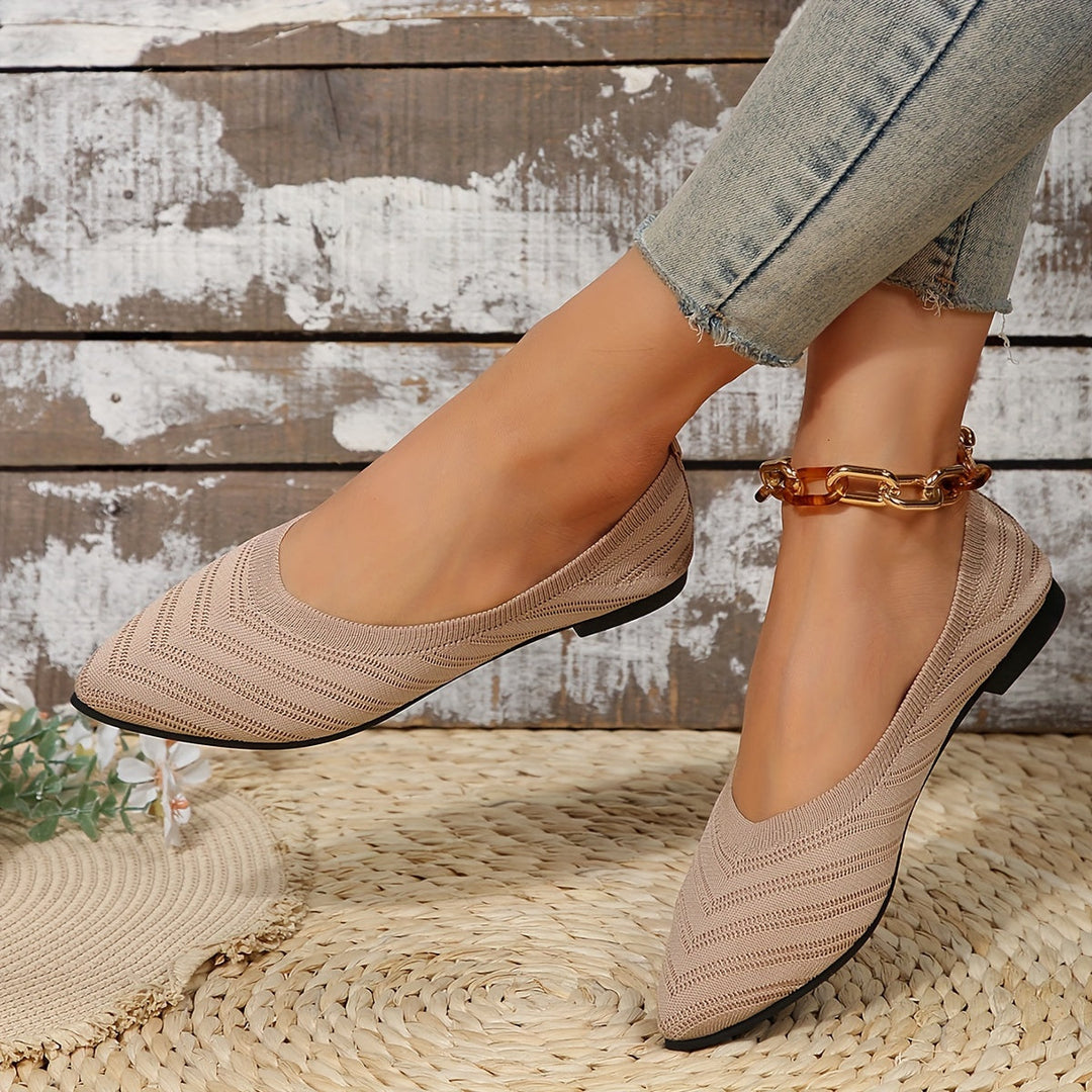 Women's Smooth Slip-On Ballet Flats | Comfortable Square Toe Design-Mykonostore-Mykonostore
