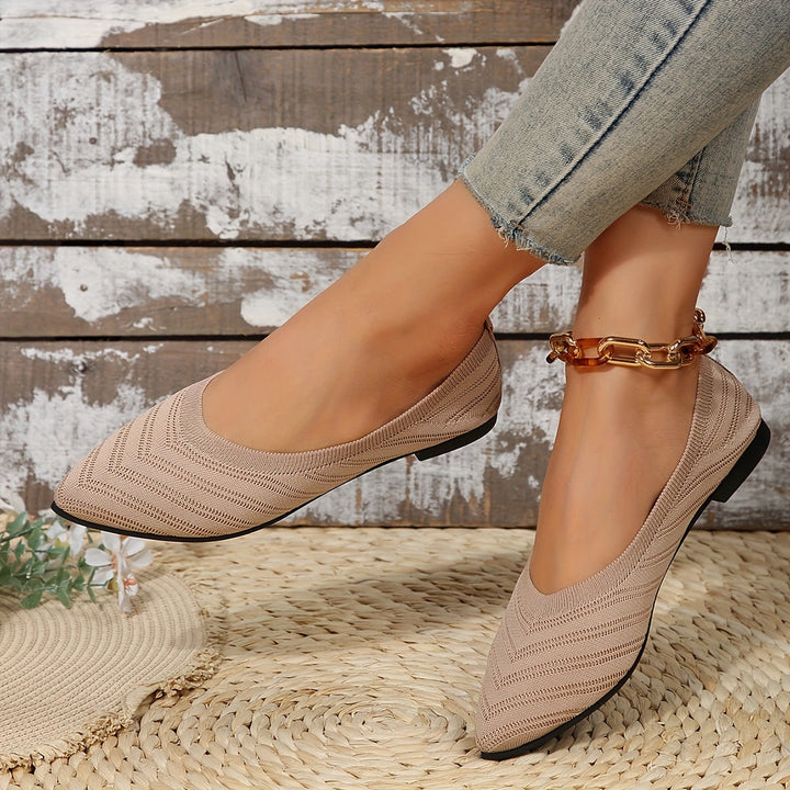 Women's Smooth Slip-On Ballet Flats | Comfortable Square Toe Design-Mykonostore-Mykonostore