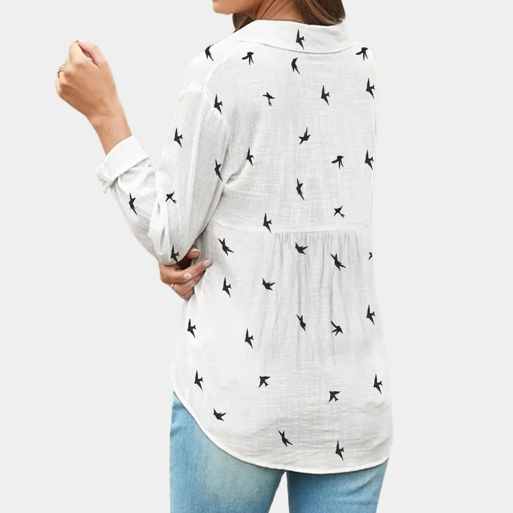 Women's Soft Breathable Long Sleeve Shirt | Classic Elegant Essential-Mykonostore-Mykonostore