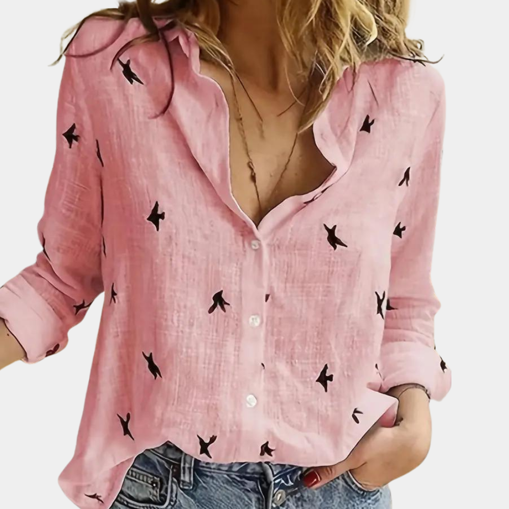 Women's Soft Breathable Long Sleeve Shirt | Classic Elegant Essential-Mykonostore-Pink-S-Mykonostore