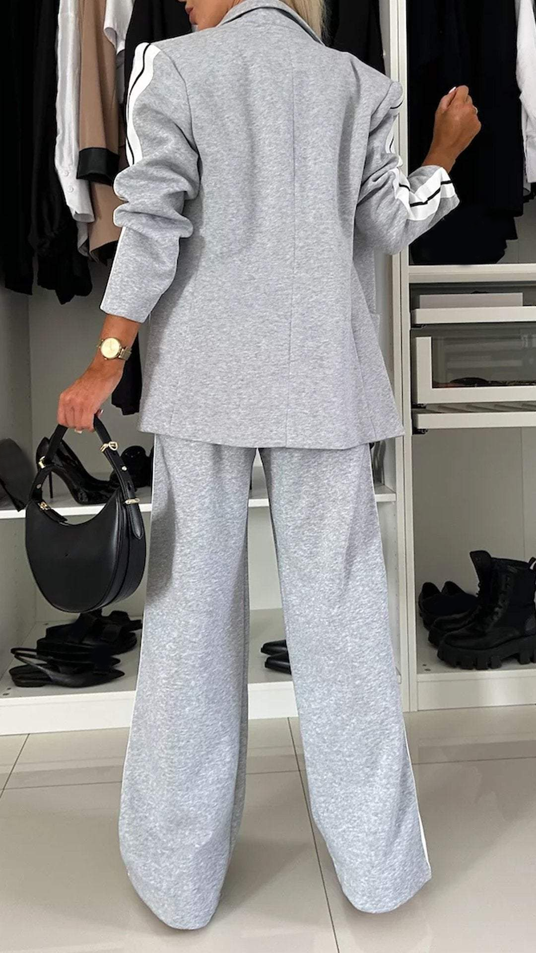Women's Soft Fabric Blend Tracksuit | Sporty Elegant Blazer and Trousers-Tracksuits-Mykonostore-Mykonostore