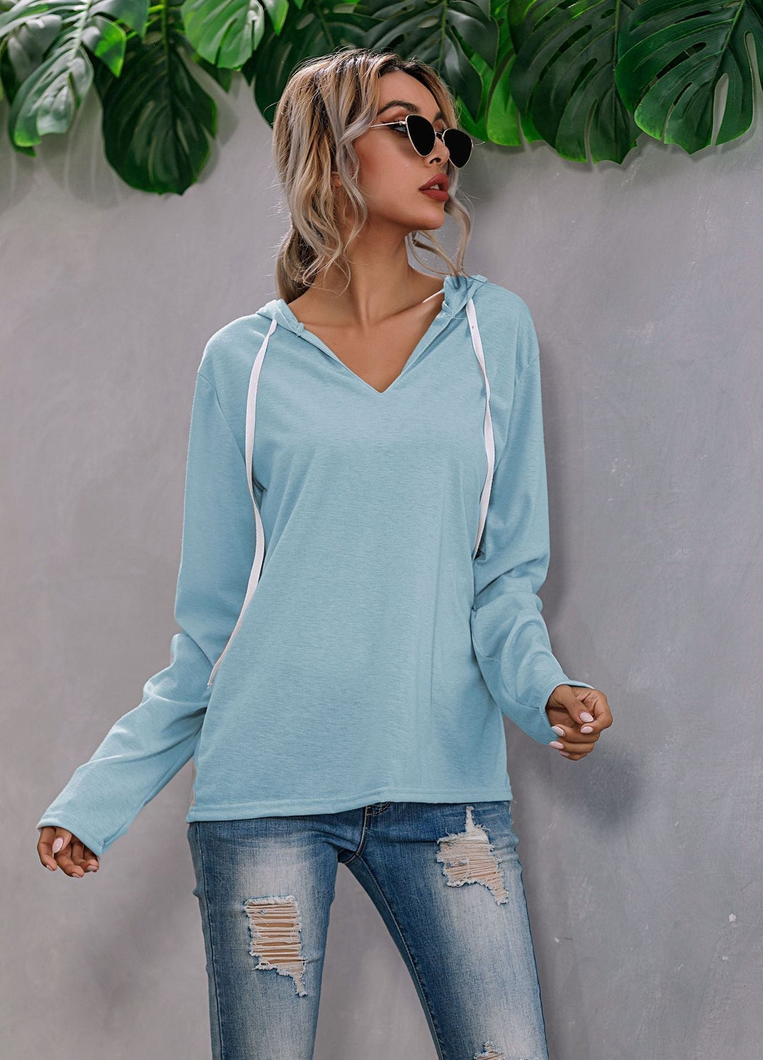 Women's Soft Touch Casual Hoodie | Relaxed Fit Everyday Wear-Mykonostore-Blue-S-Mykonostore