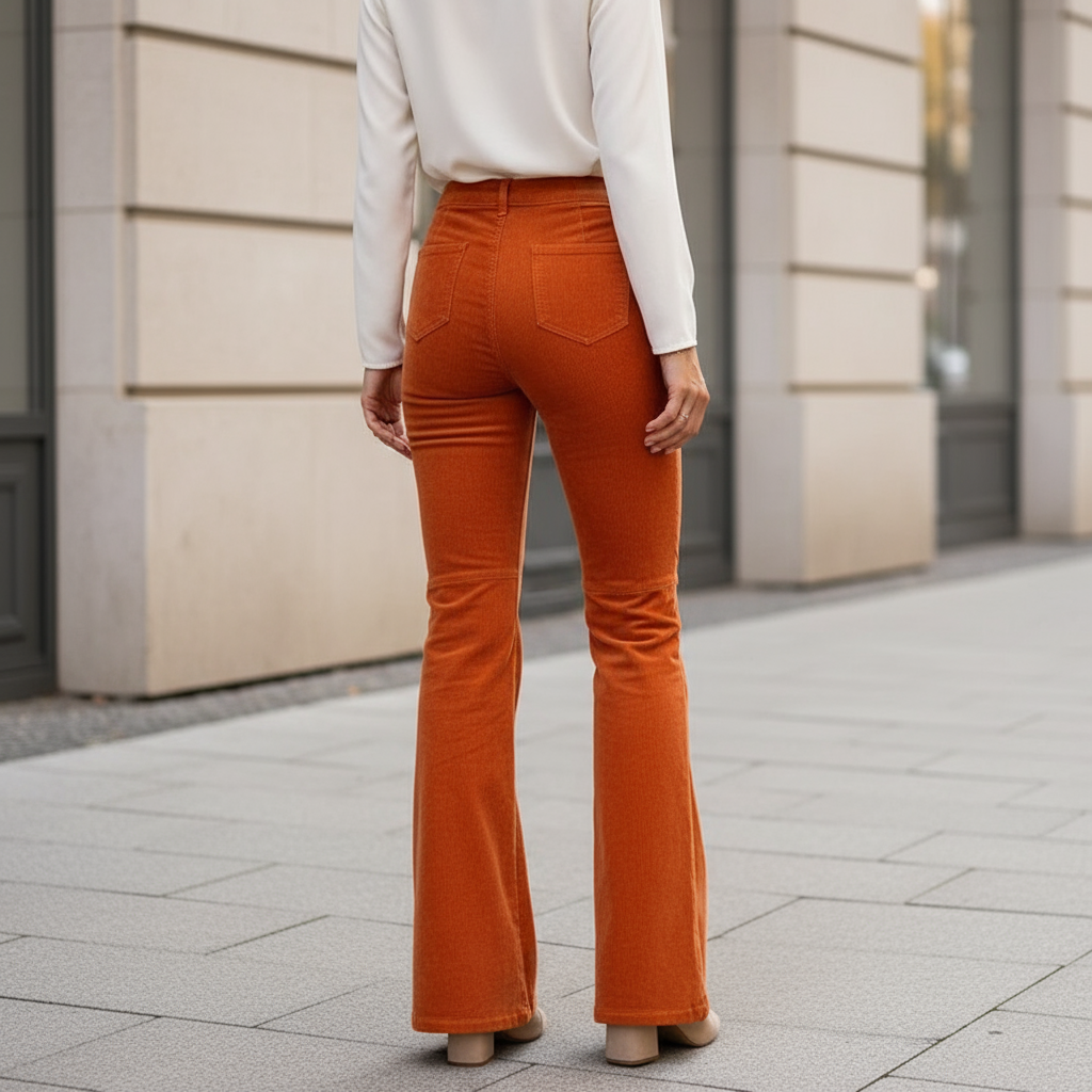 Women's Soft Touch Flared Trousers | High-Waisted Elegant Fit-Hosen-Mykonostore-Mykonostore
