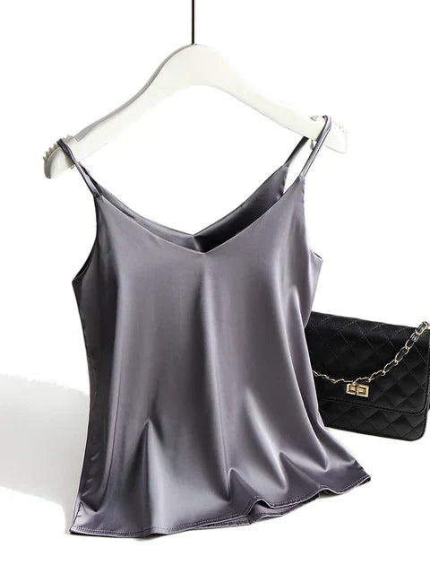Women's Soft Touch Sleeveless Top | Elegant Summer Blouse-Mykonostore-Gray-S-Mykonostore