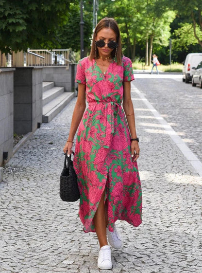 Women's Soft Touch Summer Dress | Relaxed Fit Below Knee Style-Mykonostore-Mykonostore