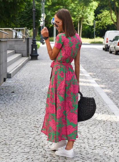 Women's Soft Touch Summer Dress | Relaxed Fit Below Knee Style-Mykonostore-Mykonostore