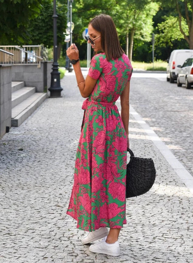 Women's Soft Touch Summer Dress | Relaxed Fit Below Knee Style-Mykonostore-Mykonostore