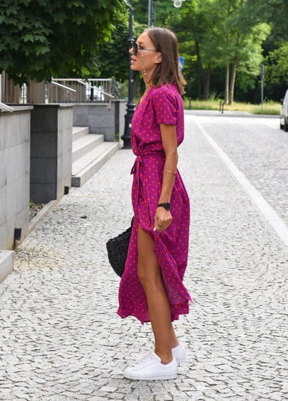 Women's Soft Touch Summer Dress | Relaxed Fit Below Knee Style-Mykonostore-Mykonostore