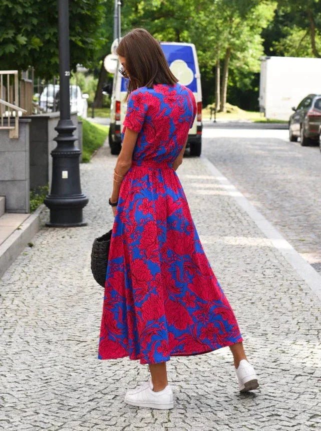 Women's Soft Touch Summer Dress | Relaxed Fit Below Knee Style-Mykonostore-Mykonostore