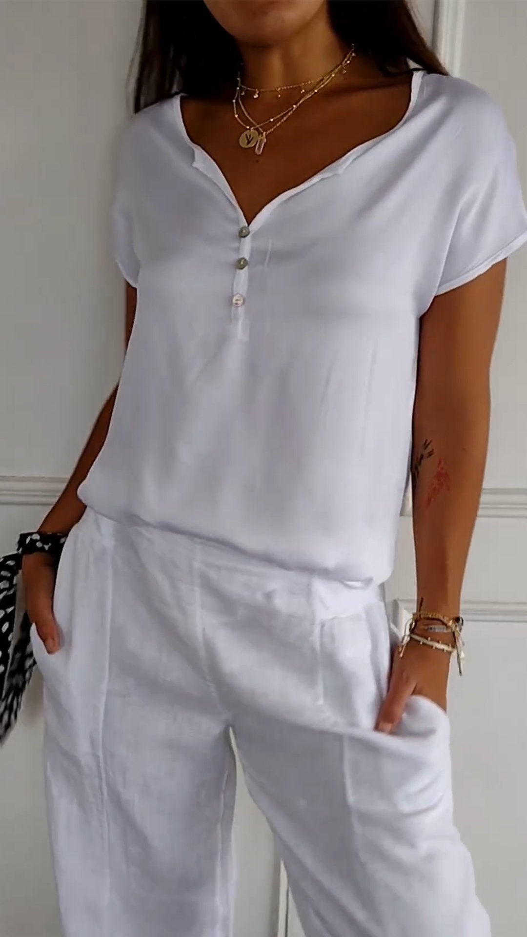 Women's Soft Touch V-Neck T-Shirt | Relaxed Fit Everyday Top-Mykonostore-Mykonostore
