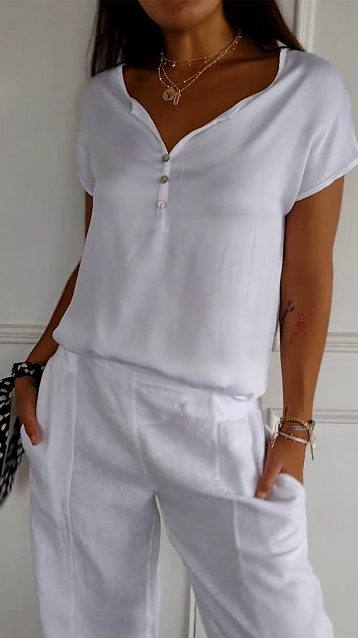 Women's Soft Touch V-Neck T-Shirt | Relaxed Fit Everyday Top-Mykonostore-Mykonostore