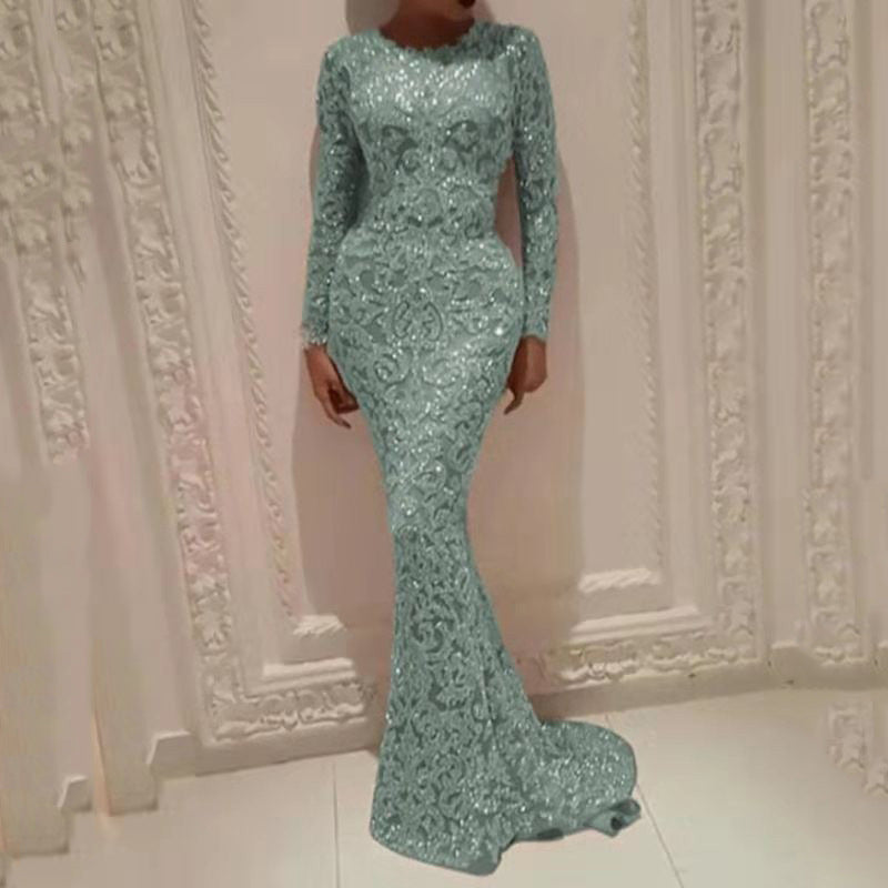 Women's Solid Evening Dress | Elegant Structured Knee-Length Formal Dress-Mykonostore-Green-S-Mykonostore