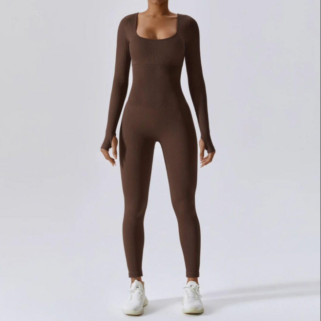 Women's Solid Long Sleeve Bodysuit | Streamlined Fitted Design-Mykonostore-Mykonostore