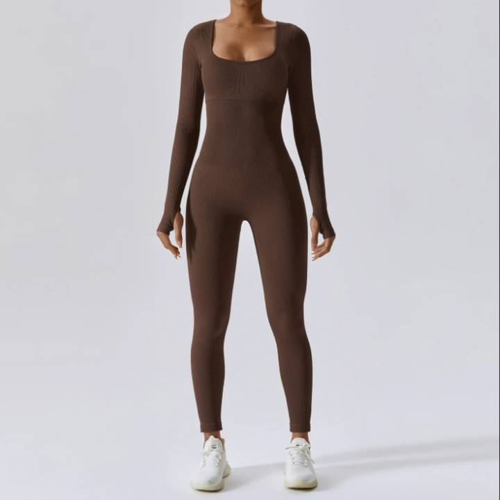 Women's Solid Long Sleeve Bodysuit | Streamlined Fitted Design-Mykonostore-Mykonostore