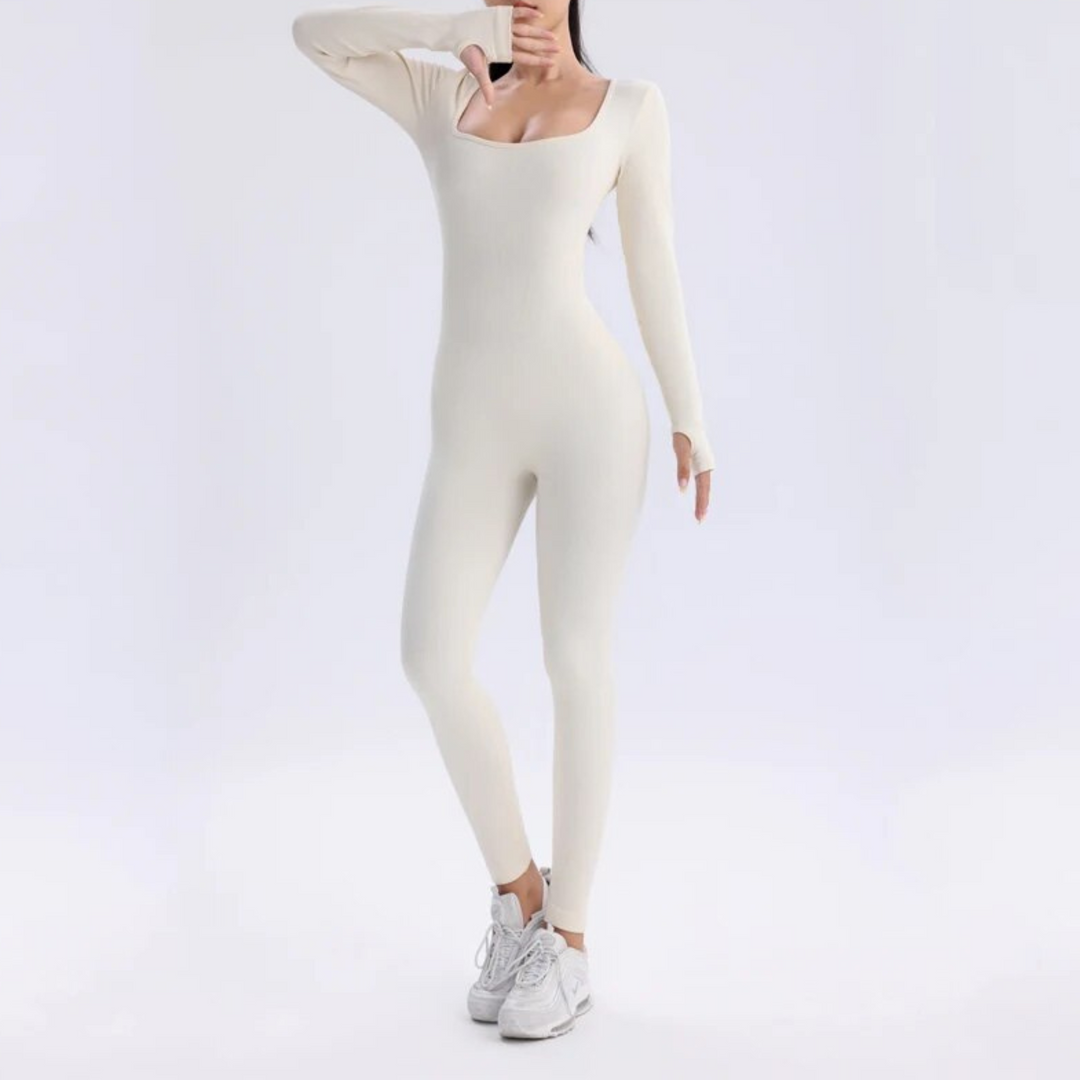 Women's Solid Long Sleeve Bodysuit | Streamlined Fitted Design-Mykonostore-White-S-Mykonostore