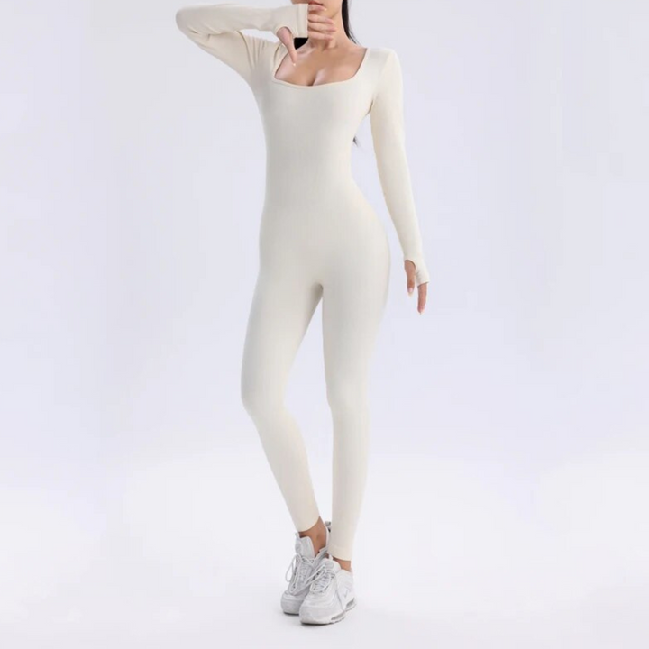 Women's Solid Long Sleeve Bodysuit | Streamlined Fitted Design-Mykonostore-White-S-Mykonostore