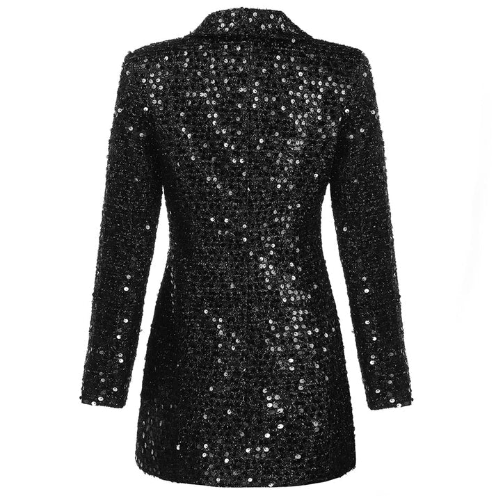 Women's Sparkling Blazer Dress | Elegant Tailored Above-Knee Style-Mykonostore-Mykonostore