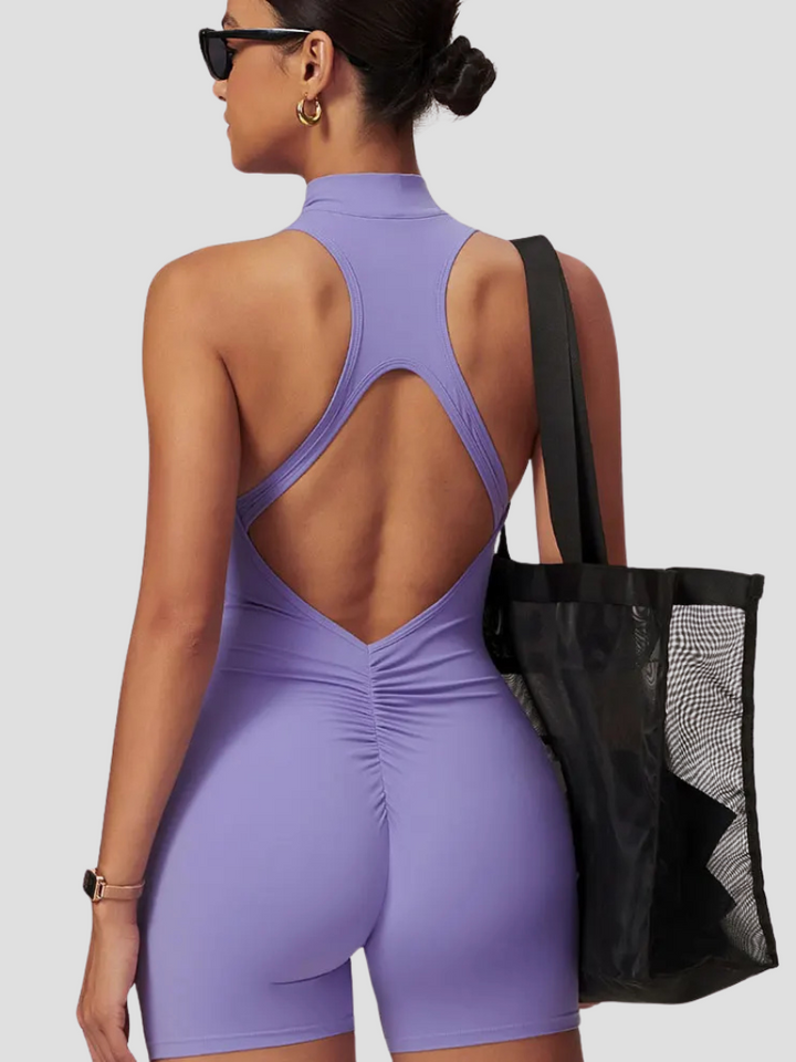 Women's Stretch Fabric Jumpsuit | Sporty Sleeveless Casual Outfit-Jumpsuits-Mykonostore-Mykonostore