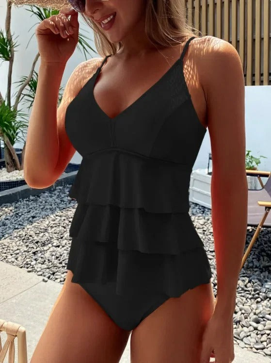 Women's Stretchy Modern Swimwear | Fitted Beach Swimsuit with Adjustable Straps-Mykonostore-Smoky Black-S-Mykonostore