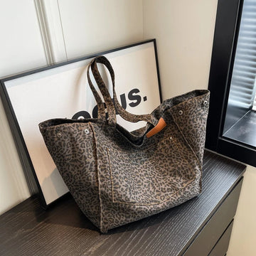 Women's Stylish Leopard Print Shoulder Bag | Compact Flap Closure Handbag-Mykonostore-Black-One Size-Mykonostore