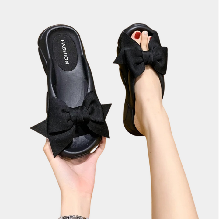 Women's Stylish Summer Slippers | Comfortable Bow Detail Platform Sandals-Mykonostore-Mykonostore