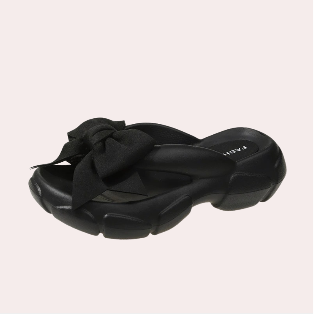 Women's Stylish Summer Slippers | Comfortable Bow Detail Platform Sandals-Mykonostore-Mykonostore