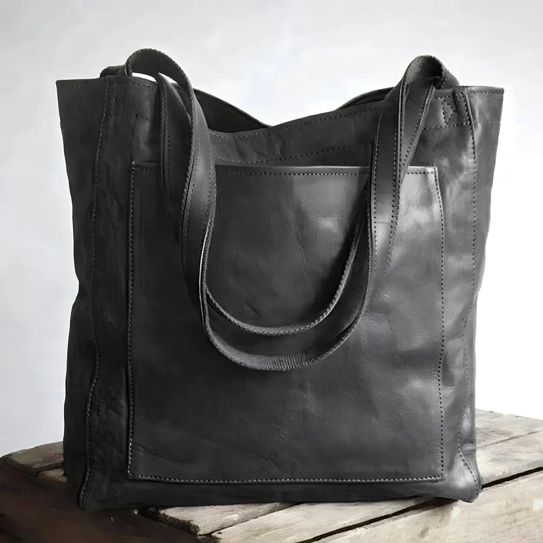Women's Vintage Leather Handbag | Elegant Soft-Touch Suede Lining-Mykonostore-Black-Mykonostore