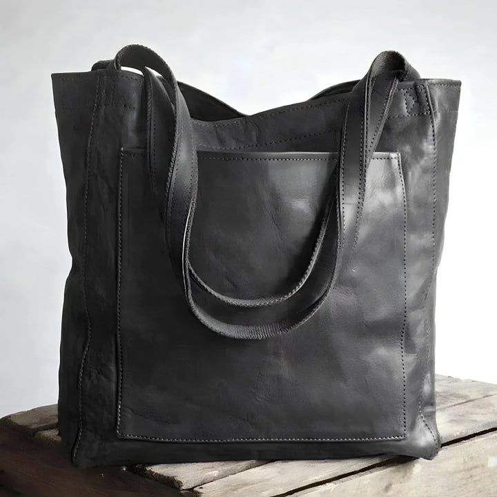 Women's Vintage Leather Handbag | Elegant Soft-Touch Suede Lining-Mykonostore-Black-Mykonostore