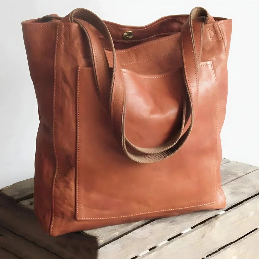 Women's Vintage Leather Handbag | Elegant Soft-Touch Suede Lining-Mykonostore-Brown-Mykonostore