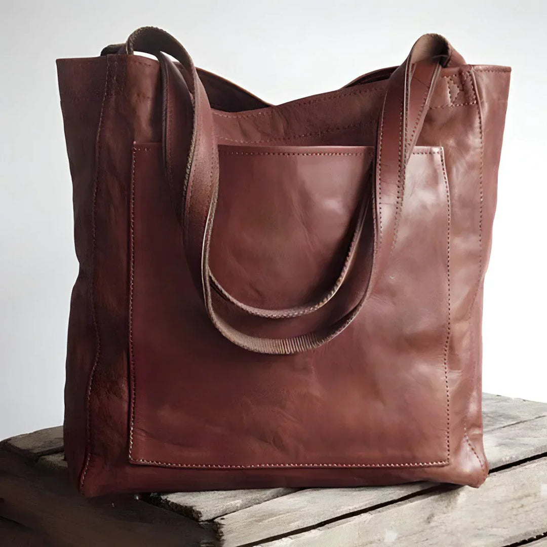 Women's Vintage Leather Handbag | Elegant Soft-Touch Suede Lining-Mykonostore-Dark Brown-Mykonostore