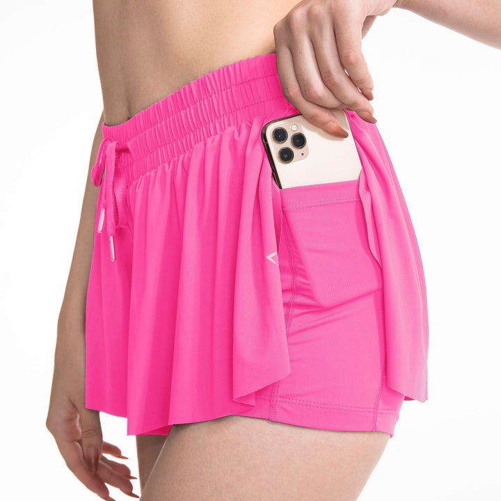 Womens's Breathable Tennis Shorts | Stylish Dual-Layer Design-Mykonostore-Mykonostore