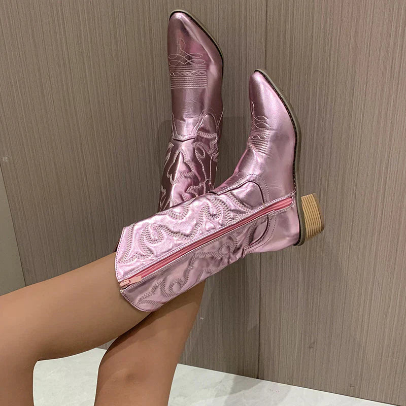 Zamiris – Ankle Boots | Metallic western style, stylish ankle look-Mykonostore-Mykonostore