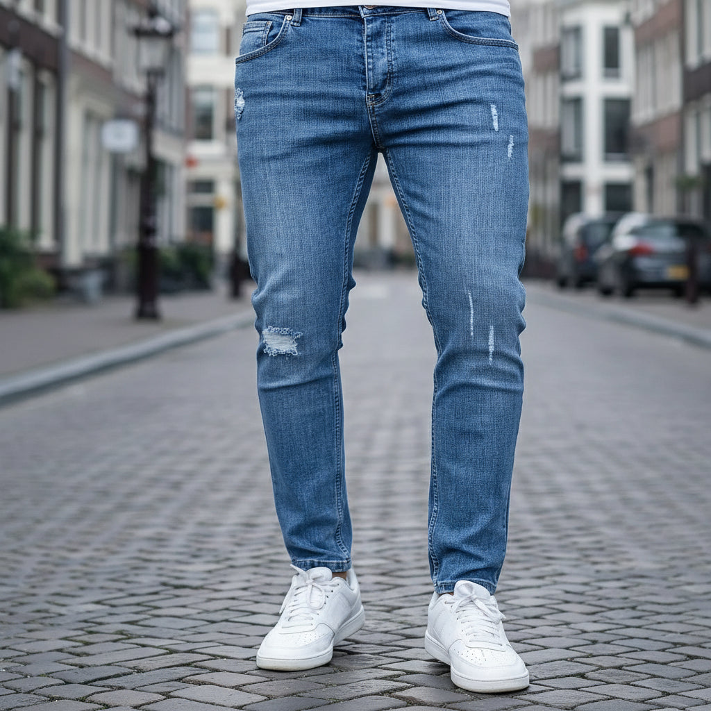 Luca – Heren Spijkerbroek | Slim Fit met Gescheurde Details voor een Stoere Look - 1